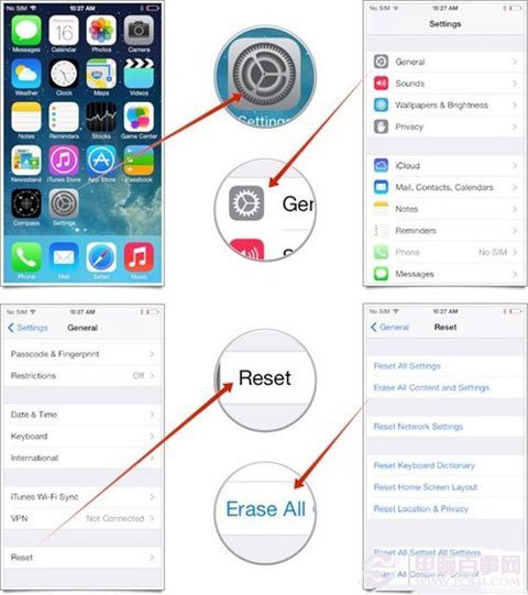 教你刪除iPhone或iPad中全部數(shù)據(jù)內(nèi)容1