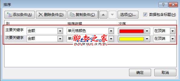 把Excel2013表格按照單元格顏色進行排序