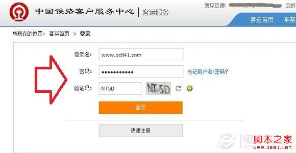 登錄12306火車票網(wǎng)