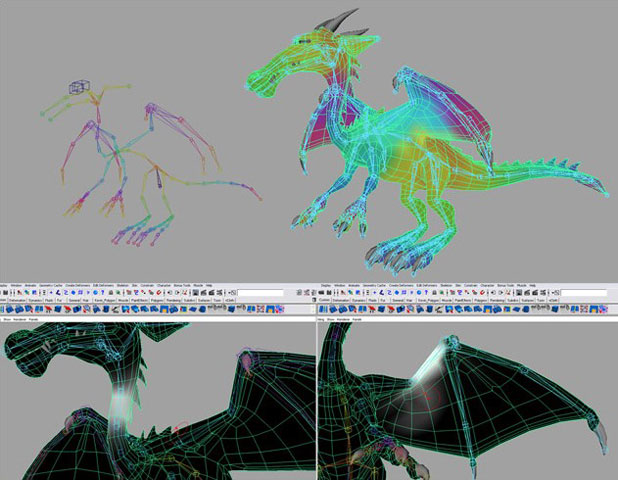 MAYA卡通翼龙建模教程 脚之本 MAYA建模教程