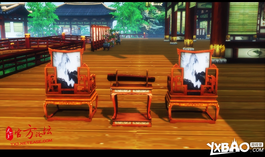 天下3墨韵书香系列新家具苍山墨韵画楼素椅预览