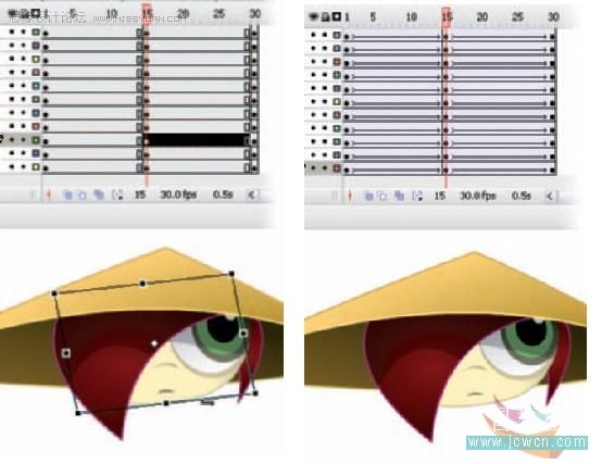 Flash cs3鼠绘教程：绘制摇动的卡通头像,PS教程,思缘教程网