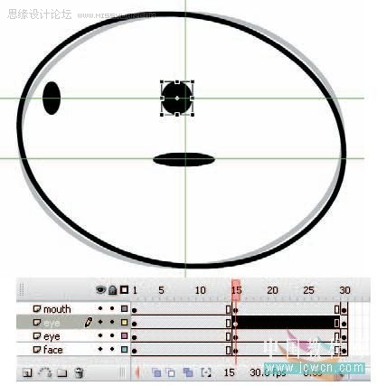 Flash cs3鼠绘教程：绘制一个大头表情,PS教程,思缘教程网