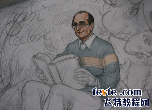 手绘插画过程  painter教程