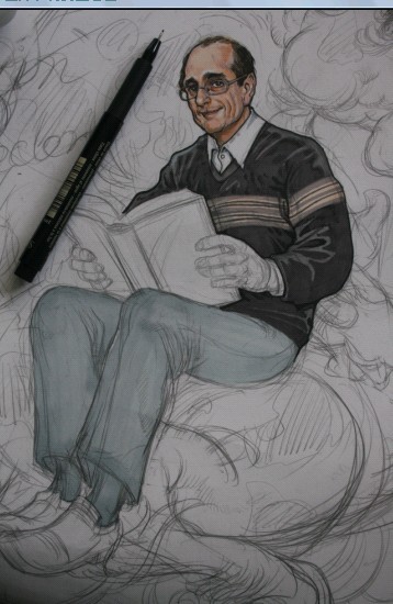 手绘插画过程  painter教程