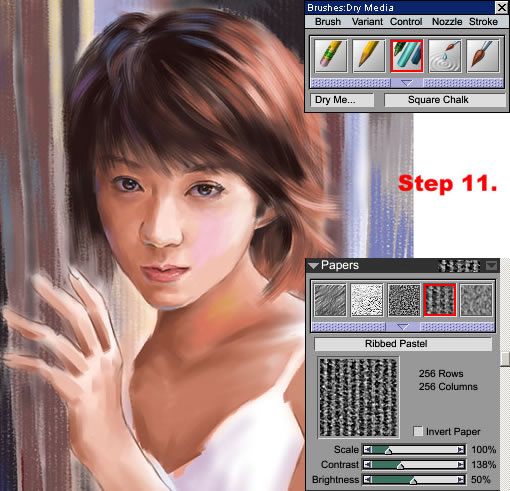 painter绘制粉彩效果女孩  painter教程