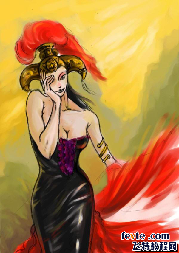painter绘制妖艳女孩插画  painter教程