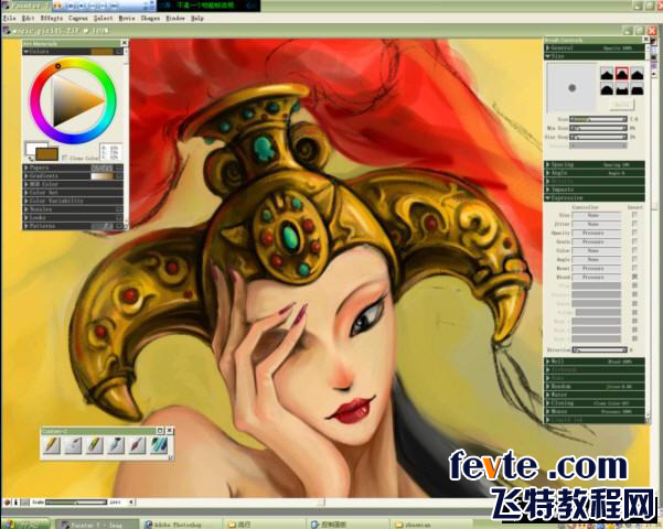 painter绘制妖艳女孩插画  painter教程