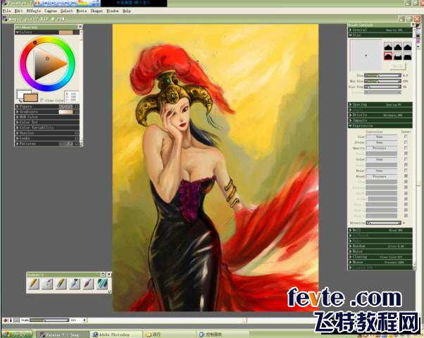 painter绘制妖艳女孩插画  painter教程