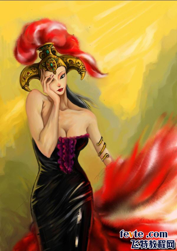 painter绘制妖艳女孩插画  painter教程