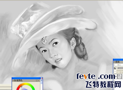 painter绘制漂亮的贵妇  painter教程
