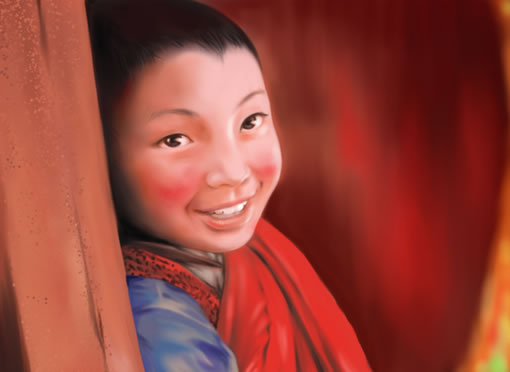 painter绘制可爱的藏族小男孩  painter教程