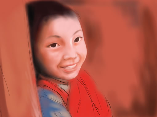painter绘制可爱的藏族小男孩  painter教程