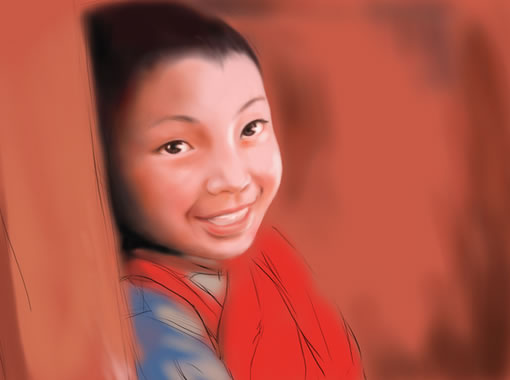 painter绘制可爱的藏族小男孩  painter教程