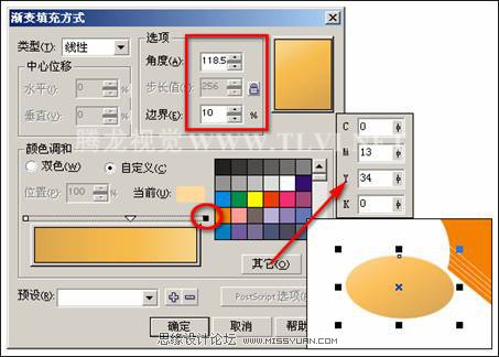 在CorelDRAW中使用漸變填充對(duì)象,破洛洛