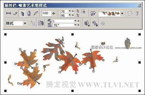 使用CorelDRAW中的藝術(shù)筆工具,破洛洛