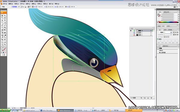 Illustrator繪制矢量風格的中國花鳥畫,破洛洛