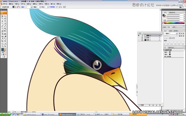 Illustrator繪制矢量風格的中國花鳥畫,破洛洛