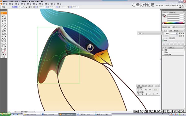 Illustrator繪制矢量風格的中國花鳥畫,破洛洛