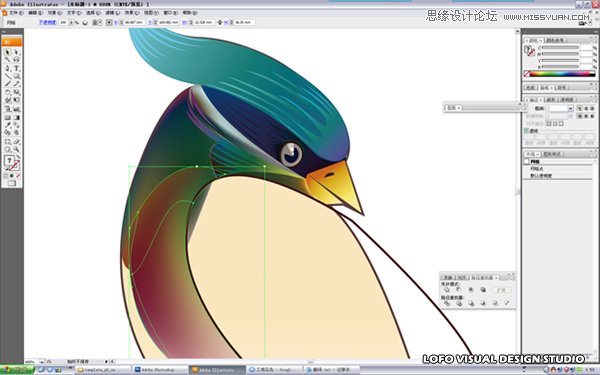 Illustrator繪制矢量風格的中國花鳥畫,破洛洛