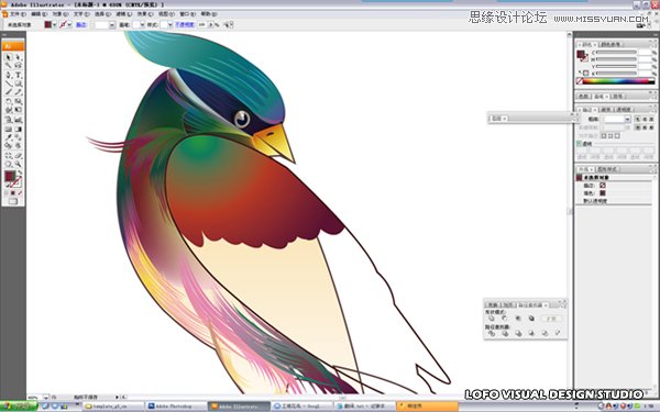 Illustrator繪制矢量風格的中國花鳥畫,破洛洛