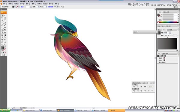 Illustrator繪制矢量風格的中國花鳥畫,破洛洛