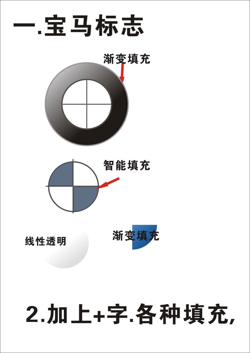 【简单的车标交流】—CDR制作宝马标志 CDR实例教程