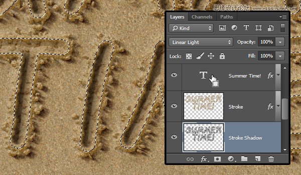 Photoshop制作逼真的在沙灘寫字的效果教程