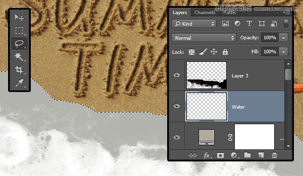 Photoshop制作逼真的在沙灘寫字的效果教程