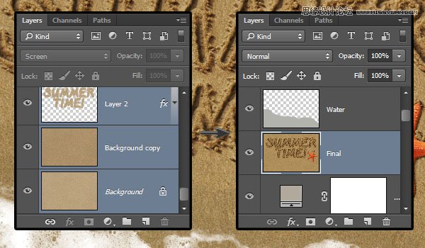 Photoshop制作逼真的在沙灘寫字的效果教程