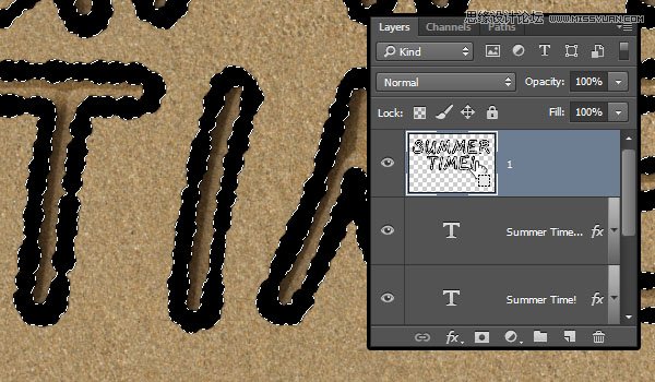 Photoshop制作逼真的在沙灘寫字的效果教程