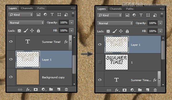 Photoshop制作逼真的在沙灘寫字的效果教程
