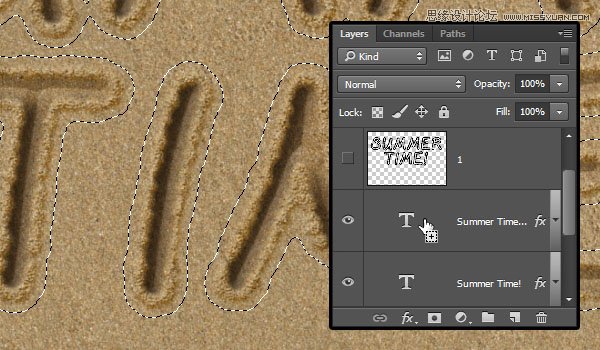 Photoshop制作逼真的在沙灘寫字的效果教程