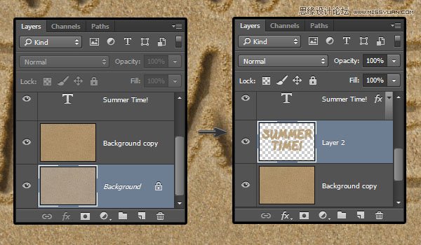 Photoshop制作逼真的在沙灘寫字的效果教程