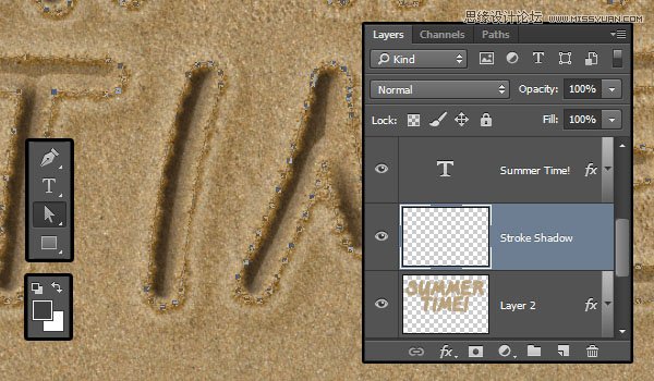 Photoshop制作逼真的在沙灘寫字的效果教程
