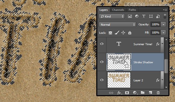 Photoshop制作逼真的在沙灘寫字的效果教程
