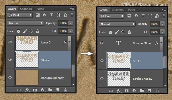 Photoshop制作逼真的在沙灘寫字的效果教程