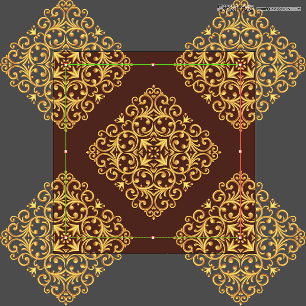 ai结合mirrorme插件绘制典雅时尚的欧式复古立体花纹对称图案