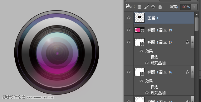 Photoshop繪制超強質(zhì)感的時尚數(shù)碼相機鏡頭圖標