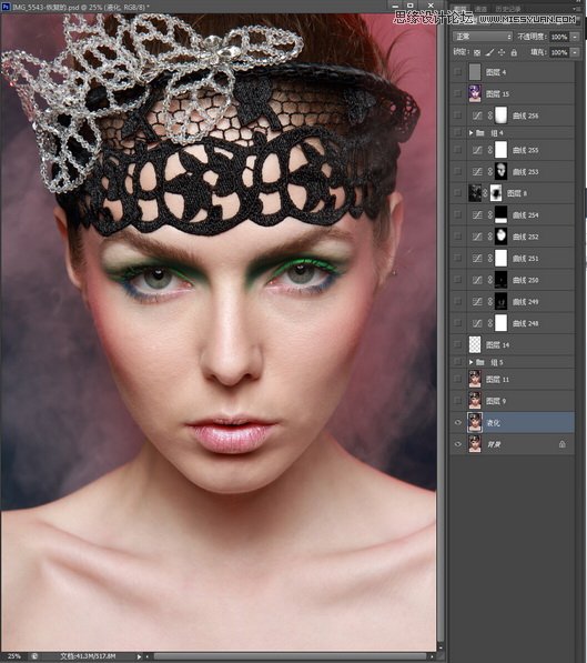 Photoshop詳細(xì)解析人像照片后期商業(yè)時(shí)尚彩妝的精修過程
