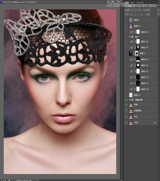 Photoshop詳細(xì)解析人像照片后期商業(yè)時(shí)尚彩妝的精修過程