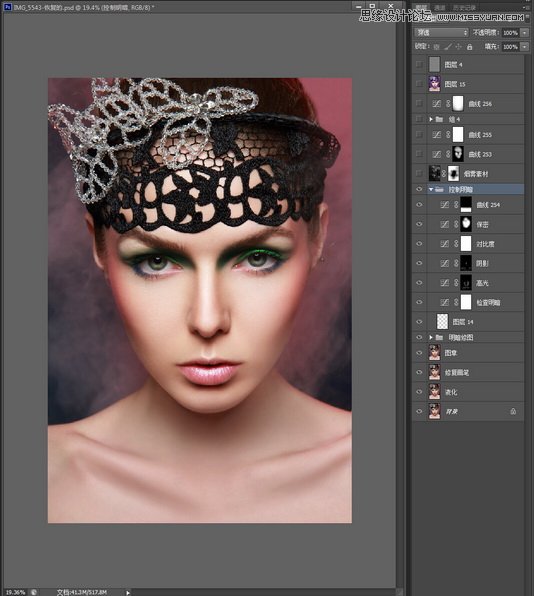 Photoshop詳細(xì)解析人像照片后期商業(yè)時(shí)尚彩妝的精修過程