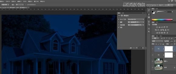 Photoshop把白天的別墅照片調(diào)成逼真的夜景效果