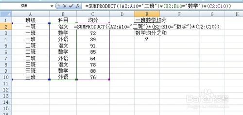 sumproduct函數(shù)的使用方法及實(shí)例