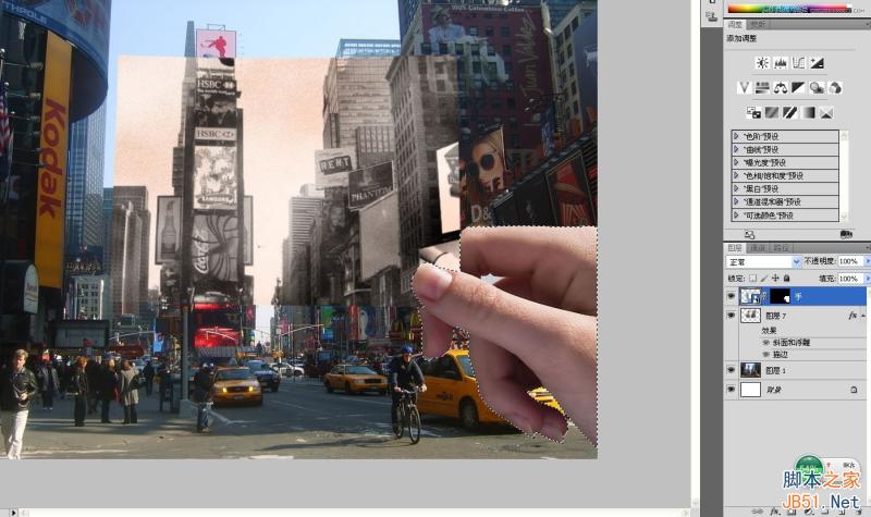 Photoshop創(chuàng)意合成手拿老照片舊地重游的圖片效果