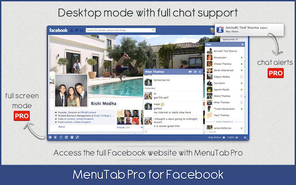 Menutab for facebook for Mac V6.5 苹果电脑版 下载--六神源码网