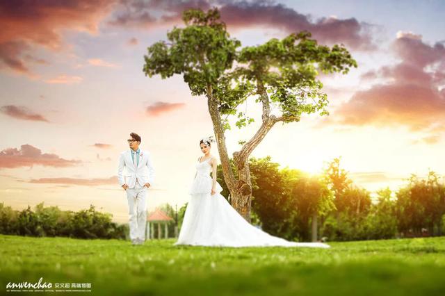 教你如何打造大氣唯美的夕陽婚紗照后期修圖