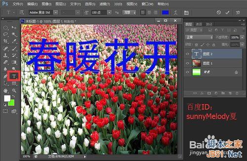 PS給文字填充漂亮的花的背景