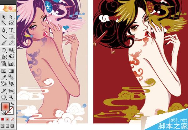 AI繪制潮流插畫教程 腳本之家 AI實(shí)例教程