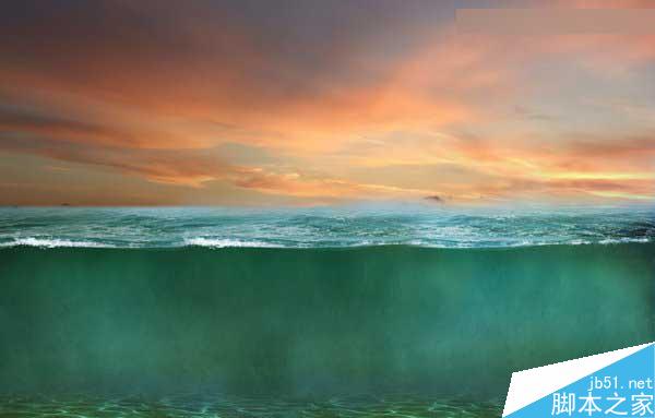 Photoshop合成海洋巨龜馱著島在水上漂浮的效果圖